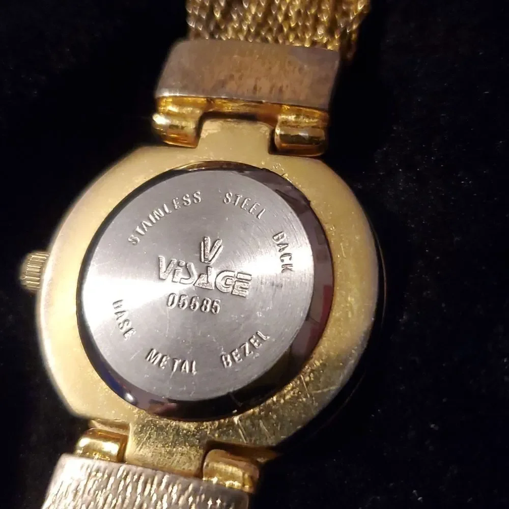 Visage Gold Multi Chain Strand Bracelet Watch Ram or Goat‎ Head Closure